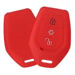 Ashar KeyHub Silicone Key Cover Compatible for Mahindra: TUV 300 (3 Button Remote Key) (Red)