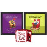 Indigifts Grandparents Anniversary Gift | Granddad & Grandmom Quote Printed Poster Frame 6x6 inches Set of 2 | Gift For Grandfather-Grandmother-Grandpa-Grandmaa-Birtthday