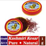 Lion Saffron Grade A++ Mongra Kashmiri Kesar For Beauty, Glowing Skin, Tea & Good Health (2X0.5g)