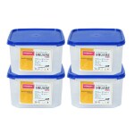 Varmora Magnum Square Smart Kitchen Plastic Storage Container - Blue Lid (2.8 Litres) (Pack of 6)
