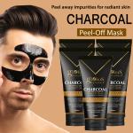 Globus Naturals Charcoal Peel Off Mask, Anti Pollution, For Men with Oily & Acne Prone Skin, Set of 5, 100g