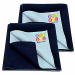 BeyBee Dark Blue Waterproof Baby Bed Protector 70 cm x 100 cm (Set of 2)