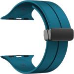 RUPELIK (41mm Silicone Megnatic Lock Strap Teal Green) Soft Silicone iWatch Strap Band Compatible with Apple Watch 41mm 40mm 38mm Magnetic Clasp Adjustable Strap For iWatch Series 7 6 5 4 3 2 1 SE SE (Teal)