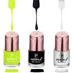 Perpaa Neon, Powerful Black, Transparent Nail Polish (Pack Of 3)