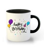 Whats Your Kick Happy Birthday Design Printed Black Ceramic Coffee Mug Tea Mug 325 ML