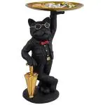 ITBeater Dog Showpiece for Home Decor | Decorative Showpiece For Home, Office, Living Room, | Best Gift Item (11 inch, Black), Silk(Resin)