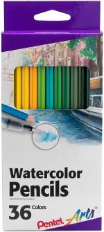 Pentel Arts WATER COLOUR PENCIL SET- Assorted (Pack of 36 Colour)
