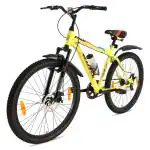 Avon Buke Bicycles Steam 26T MTB with 26 inches wheel size and 18 inches high-tensile steel Frame| Rigid Suspension Fork, Elastic PVC grips, Front & Rear Disc Brakes and Steel Rims |Glossy Green