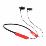 TMB T8100 Music Bass Master Wireless Neckband with TF Card Slot & 20 hrs. Playtime, Deep Bass, Foldable, Lightweight Build & Long Lasting Battery Backup - Black