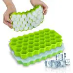 SHREE HARI ENTERPRISE 2 Pack Flexible Silicone Honeycomb Shape 37 Cavity Ice Cube Tray Mold Trays For Freezer Moulds Small Cubes Whiskey Fridge Bar Soft Smooth Rubber Ice Tray (Multicolor Pack of 2)