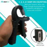 BEATFIT Adjustable Hand Gripper with Counter - Ultimate Hand Grip Strengthener for Men and Women, Ideal for All Ages and Gym Enthusiasts, 5 kg - 60 kg Resistance, Stylish Sleek Black Design