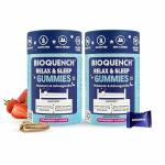 Bioquench Sleep Gummies for Deep Sleep with Melatonin 5mg and Ashwagandha | Non-Addictive | Helps Relieve Stress, Improves Muscle Recovery | for Men and Women | 60 Gummies Pack