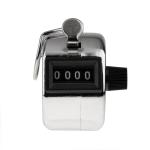 GEETA Heavy Duty Hand Tally Counter, 4 Digit Number Lap Counter Manual Mechanical Clicker with Finger Ring - Silver (Steel)
