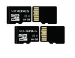Mitronics Micro Sd Card, 64 Gb, Microsd Memory Card Read Speed 100 Mb S For Mobile Phones, Cameras, Cctvs & & Drones - Fast Data Transfer with CPRM Standard Highest Security (Pack Of 2)