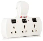 Brillar Multiplug Extension Board with 3 Sockets and Individual Switches
