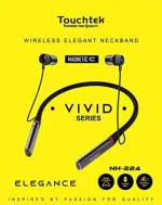 MZ quality talk Touchtek Black In Ear Wireless Magnetic Design Hd Earphones With Mic