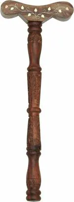 WITSOUL T - Shape Yoga Danda - Wooden Staff - for Beneficial in Breath Flow
