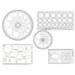Artonezt Plastic Circle Master, Pro Circle Big and Small, Hyperbola- Parabola Template, Geometry Template, Drafting Scale Ruler (Set of 5)