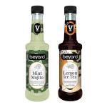 BEVARO Lemon Ice Tea Syrup and Mint Mojito Syrup Combo, 300ml each, Pack of 2, Contains Natural Tea Extracts, Gourmet syrup mixer for cocktails, mocktails & iced teas