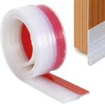 Crevizon Excluder Door Adhesive Under Door Sweep Draft Stopper Draught Excluder, Length 100 CM Width 5 cm-White Clear