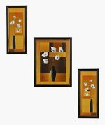 Bm Traders Elegant Rectangular 3 Set Wall Hanging Frames (10 x 13 inch Big Frame and 2 pcs 10 x 6 inch Small Frames)