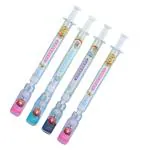 TLISMI Realistic Syringe Tube Shape Blue Gel Pen Fancy Creative Kawaii Stationery Liquid Injection Styled Simulation Push-Pull Vaccine Pen for School Boys, Girls, Birthday Return Gift (Pack of 4)