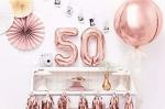 Festiko Rose Gold 50th Birthday Balloon, 32Inch Gold Balloons, 50th Birthday Party, Milestone Birthday Party, 50th Birthday Decor, Foil Number Balloon (50th)