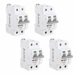KLICK C-32A-304 MCB, Dual Pole MCB, DP Circuit Breaker, Miniature Circuit Breaker (32A, White, Pack Of 4)