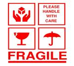 Blackdreams Fragile Handle With Care Symbol Label Sticker - 5 Cm X 5 Cm (Pack Of 500)