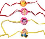 Kavim Kids RAKHI 2366 Plastic (PVC) Rakhi Set (Soft rubber Ganesh Ji, Super Mario, Pikachu and Little Krishna 4 set kids Rakhi)