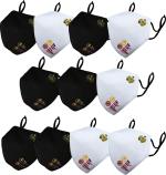 Heenrgy Biotech Black, White Cotton Reusable Washable 3 Layer Cloth Mask (Pack Of 11)