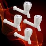 CUROVIT Polo PVC Long Nose 4 PC Tap Quarter Turn Fitting for Bathroom & Kitchen 15mm (1/2