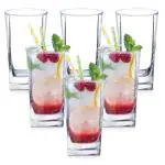 Treo By Milton Atlas Cool Glass Tumbler Set of 6, 213 ml Each, Transparent | Dishwasher Safe| Serve Whiskey | Wine | Juices | Cold Drinks | Water | Cocktails | Mixed Drinks