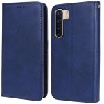Unistuff Faux Leather Back Case Flip Cover for Oppo A91 with ID Card Slot | Foldable Kickstand | 2 Card Slot | 1 Cash Slot - Executive Blue, 62123