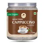 Brewlab instant Cappuccino Coffee Premix with Low Sugar | 3 Steps Preparations- No Equipment Required 250g
