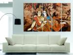 KYARA ARTS Multiple Frames Beautiful Radha Krishna Wall Painting for Living Room Home decor, Bedroom, Office, Hotels, Drawing Room Wooden Framed Digital Painting (50inch x 30inch)106