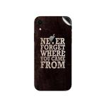 GADGETSWRAP Printed Vinyl Skin Sticker for Apple iPhone XR - Never Forgat