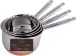 Neervika Handle Sauce pan Set of 4 Pcs All Capacity - 5 Liter Milk Pan 22 cm diameter 0.5 L, 1 L, 1.5 L, 2 L capacity (Stainless Steel)