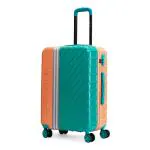 Nasher Miles Vegas Hard-Sided Polycarbonate Check-in Luggage Peach&Sea Blue 65cm Trolley Bag