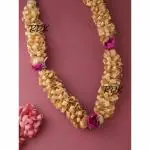 RDK Sandalwood Processed Photo Frame Mala Chandan Scented Wooden Chaal Wooden Garland for Photos of Loved Ones Traditional Mala for God, Ancestors and Pitra, Pooja Room (24 Inches)