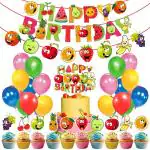 Zyozique Fruit Theme Birthday Party, Tutti Frutti Party Decorations Fruit Happy Birthday Banner, Summer Fruit Theme for Holiday Party Supplies Baby Shower Decorations, 38 pcs