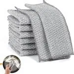 OXILY 4pcs Non Scratch Dish Wash Cloths for Kitchen Wire Dishcloth & Gaps Cleaning Brush, Multipurpose Wire Dishwashing Rags for Wet and Dry, Easy Rinsing, Reusable, Wire Cleaning Cloth for Kitchen, Sinks, Pots, Pans