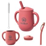 ZoZoBaa Multipurpose Red U-Shape Silicone Sippy Cup - 150 ml 6 Months And Up