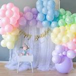 SpecialYou.in Pastel Rainbow Net Fabric Backdrop Happy Birthday Decoration DIY Combo (Pack of 63)
