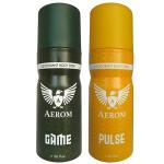 Aerom Game and Pulse Deodorant Body Spray For Men, 300ml (Pack of 2)