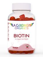 Agromen Organics Biotin Gummies | With Vitamin B12, C & E | For Healthy Hair & Nails