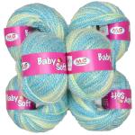 Simi Enterprise J-Multi Green Acrylic Wool Baby Soft 4 Ply Wool Ball Hand Knitting Wool, Art Craft Soft Fingering Crochet Hook Yarn, Needle Knitting Yarn Thread Dye Qqc (Pack Of 12)