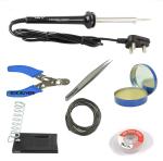 Techdelivers Soldering Iron With Cutter, Stand, Desoldering Wick, Soldering Wire, Soldering Paste And Tweezer - 60 Watts (Set Of 7)