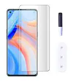 Inclu Premium (UV) Tempered Glass Screen Protector For Oppo Reno 5 Pro 5G Advanced Border-Less and Case Friendly Full Screen Coverage [Except Edges] With Easy Installation kit (Transparent)