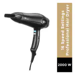 SYSKA HDP1000 Professional Series 2000Watts with 16 Speed Settings ,8 Heat mode, 8 Cold Mode, Black